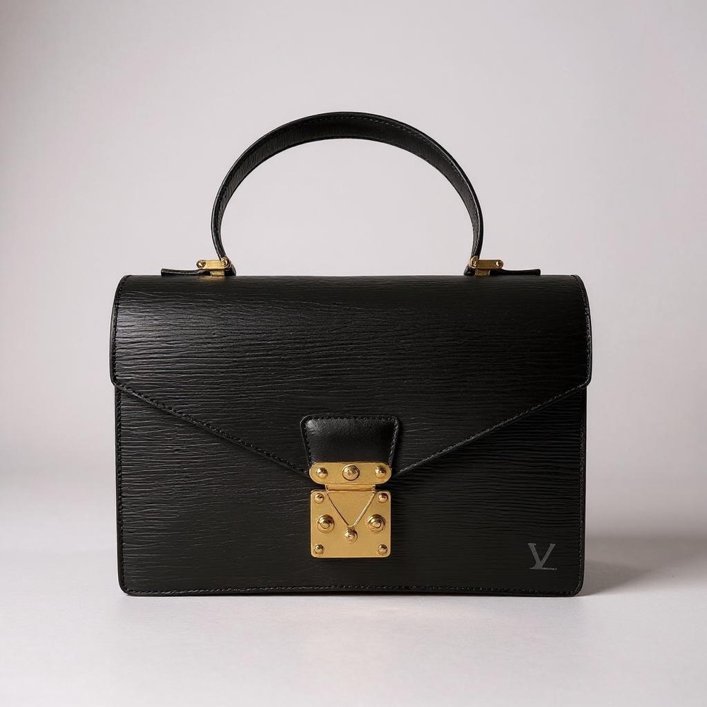 Louis Vuitton Concorde EPI Leather Black and Gold Tone Hardware Top Handle